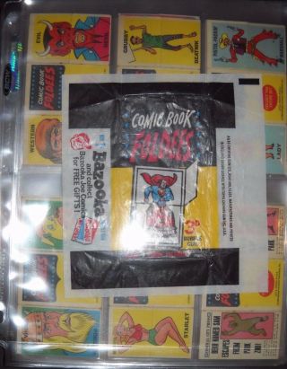 1966 Comic Book Foldees Card Set & Wrapper Topps Batman,  Superman,  Babe Ruth