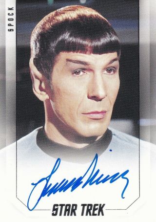 Star Trek Inflexions Autograph Card Leonard Nimoy As Spock