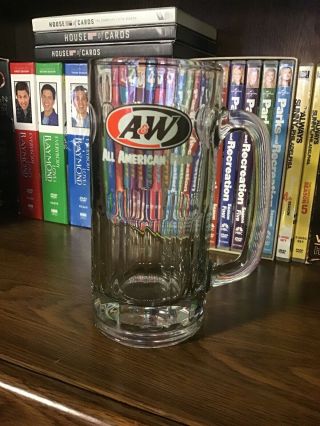 Vintage A & W Aw Heavy Root Beer Glass Mug 7” Tall
