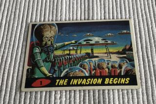 1962 Topps Mars Attacks Card 1 The Invasion Begins Plus 3 10 And 12