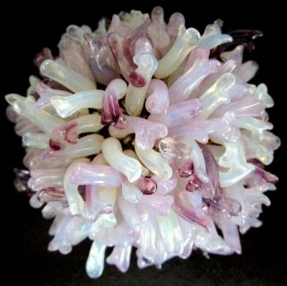Exquisite Huge French Chihuly Style Sea Anemone Art Glass Moving Vintage Pin