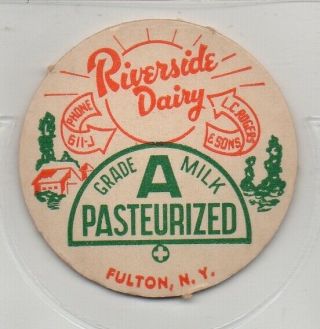 Milk Bottle Cap Insert - Riverside Dairy - Fulton,  York - L.  C.  Rogers & Sons
