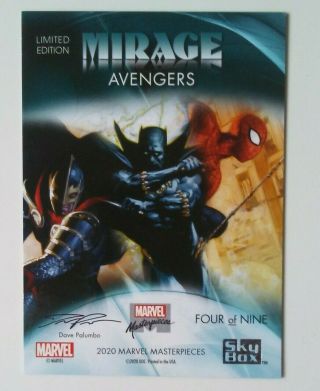 2020 MARVEL MASTERPIECES MIRAGE Avengers 4 of 9 Spider - Man Black Panther 2