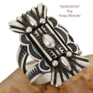 Native American Ring Sterling Silver " Old Ketoh " Albert Jake Vintage Pawn Style
