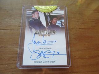Star Trek Discovery Season 1 Jason Isaacs & Sonequa Martin - Green Dual Autograph