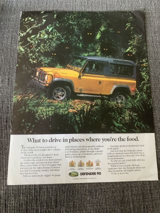 1994 Land Rover Defender 90 Ad What To Drive In Places Where You’re The Food