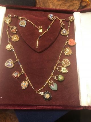 Joan Rivers Victorian Heart And Flowers Charm Necklace