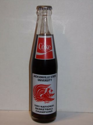 10 Oz Coca Cola Commemorative Bottle - 1985 Jacksonville State Univ Champs