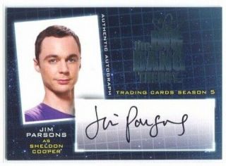 Cryptozoic Big Bang Theory Season 5 Autograph A2 Jim Parsons / Sheldon Cooper