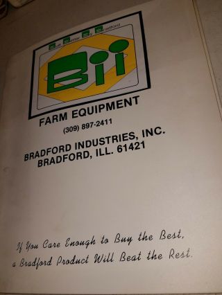Bradford Industries Inc Farm Wagon Trailer Sales Flyer Brochures Notebook 1982