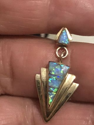 Vintage 14k Gold Opal Earrings Marked