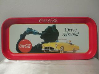 Vintage Coca - Cola Drive Refreshed Tray 19 " Long And 8 1/2 " Wide
