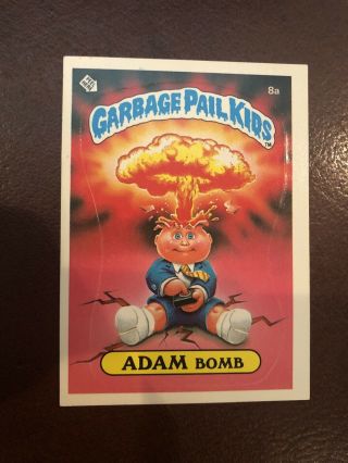 1985 Garbage Pail Kids Series 1 Adam Bomb 8a 1st Series Gpk Os1 Matte Nm/mint