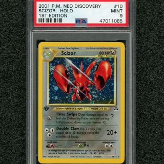 Limited 1st Edition Scizor Holo Psa 9 Wotc 2001 Pokemon Neo Discovery 10 Rare