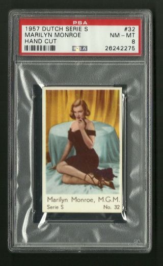 Marilyn Monrooe 1957 Dutch Film Star Card S32 Psa 8 Nm - Mt