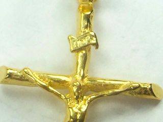 22k yellow gold INRI Christ on the Cross pendant.  4.  4gm. 2