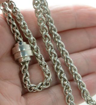 Joseph Esposito Sterling Silver 18 " Wheat Magnetic Clasp Heavy Chain Necklace.