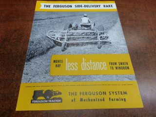 Harry Ferguson Tractor Side Delivery Rake Sales Brochure 1949