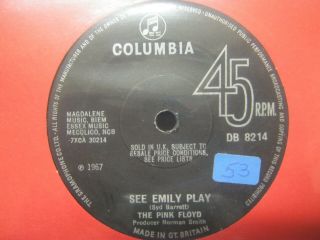 Record 7” Single The Pink Floyd See Emily Play 2322