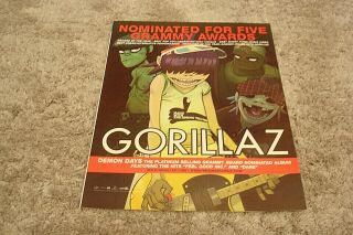 Gorillaz Grammy Ad For Hit " Feel Good Inc " For Record Of The Year & " Dare "