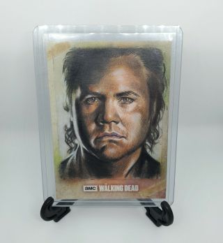 2018 The Walking Dead Eugene Porter Sketch Card Huy Truong 1/1 One Of One