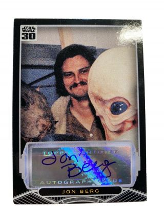 Jon Berg 2007 Topps Star Wars 30th Anniversary Autograph Card Auto