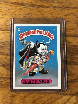 1985 Garbage Pail Kids Os1 Nasty Nick 1a Matte Card