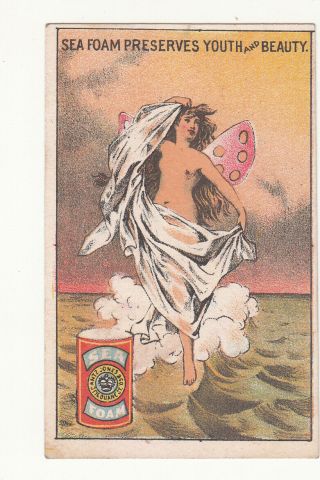 Sea Foam Baking Powder Naked Woman Angel Over Ocean Vict Card C1880s