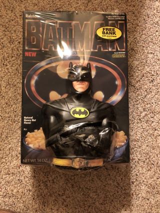 Vintage Ralston Batman Cereal Box With Bank,