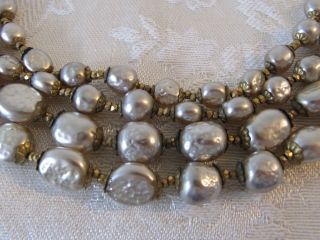 Vintage Miriam Haskell Gorgeous Early Baroque 4 - Strand Pearl Necklace