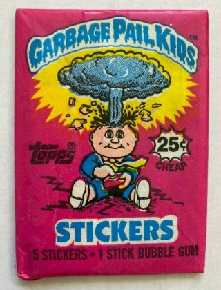 1985 Topps Garbage Pail Kids Series 1 Wax Pack - Glossy Backs