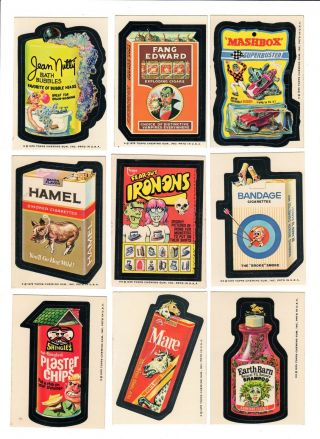 1975 Wacky Packages 15th Series 15 Complete Set With Bloodweiser Gums 30/30 Nm -
