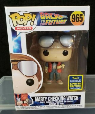 Funko Pop Marty Checking Watch Back To The Future 965 2020 Sdcc Exclusive