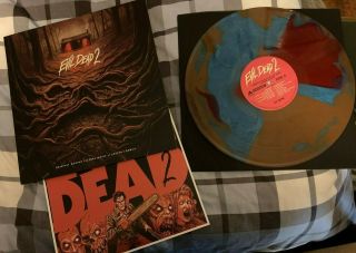 Evil Dead 2 Soundtrack Ost Red/brown/blue Swirl Vinyl Lp Waxwork Joe Loduca