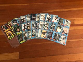 Star Wars Opc Series 1 Complete Set 66 Cards 11 Stickers 1977 Canadian Near