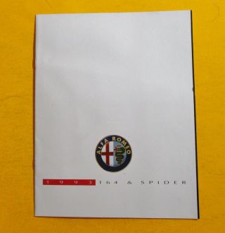 1993 Alfa Romeo 164 & Spider Models Showroom Sales Brochure.  14 Pages