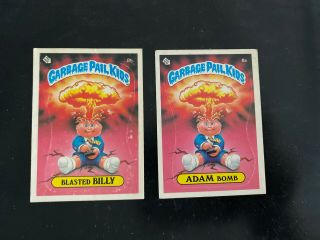 1985 Topps Garbage Pail Kids Series 1 Card 8a Adam Bomb & 8b Blasted Billy Combo