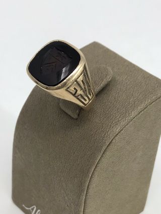 Vintage 1932 10k Yellow Gold Signet Or Class Ring Sz 6.  5