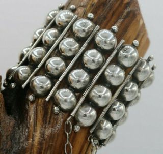 Pre - 1948 Spratling Design Mexico Sterling Silver 2 In WIDE Six Row Demi - Spheres 2