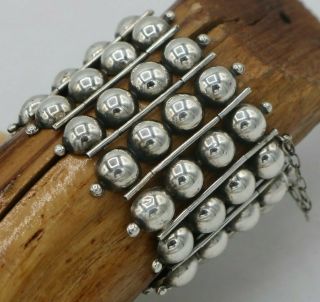 Pre - 1948 Spratling Design Mexico Sterling Silver 2 In WIDE Six Row Demi - Spheres 3