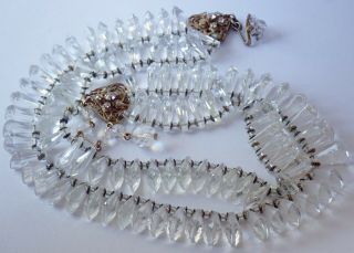 Vintage Miriam Haskell Faceted Crystal Rhinestone Collar Necklace