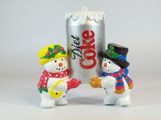 Cavanagh Coca - Cola Ornament 2001 Snowmen Holding Can Of Diet Coke - Cctsdck