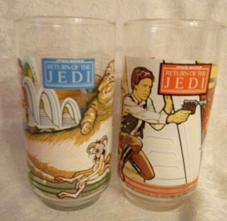 Star Wars - Return Of The Jedi - Glasses 1983 Coca Cola,  Berger King