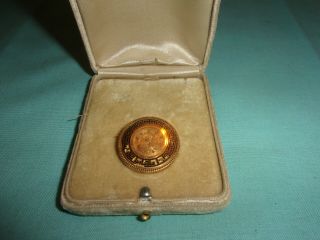 Vtg 18k Yellow Gold 1 " Victorian Pin/brooch W/ Chain Hook - 4.  44 Grams -