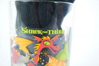 Shrek The Third Mcdonalds 5 Inch Tall 2007 Set Of Glasses donkey puss in boots 2