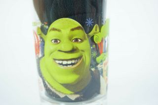 Shrek The Third Mcdonalds 5 Inch Tall 2007 Set Of Glasses donkey puss in boots 3