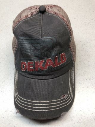 DEKALB GRAY SEED CORN CAP HAT BALLCAP DISTRESSED 2