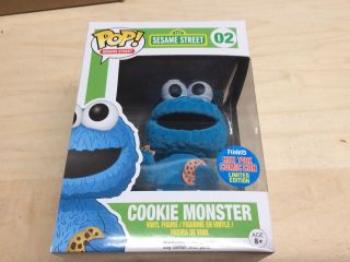 Funko Pop Cookie Monster 2 2015 Nycc Flocked,  In Protector