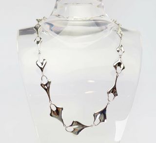 Abstract Heavy Vintage Sterling Silver Necklace By Robert Lee Morris Rlm