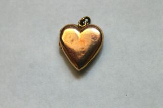 Antique Victorian Solid 14K Rose Gold Diamond Heart Locket Pendant 3